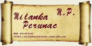 Milanka Perunac vizit kartica